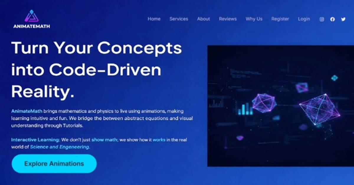 AnimateMath | Manim Animated Math, Physics & Tableau